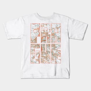 Prague, Czech Republic City Map Typography - Bohemian Kids T-Shirt